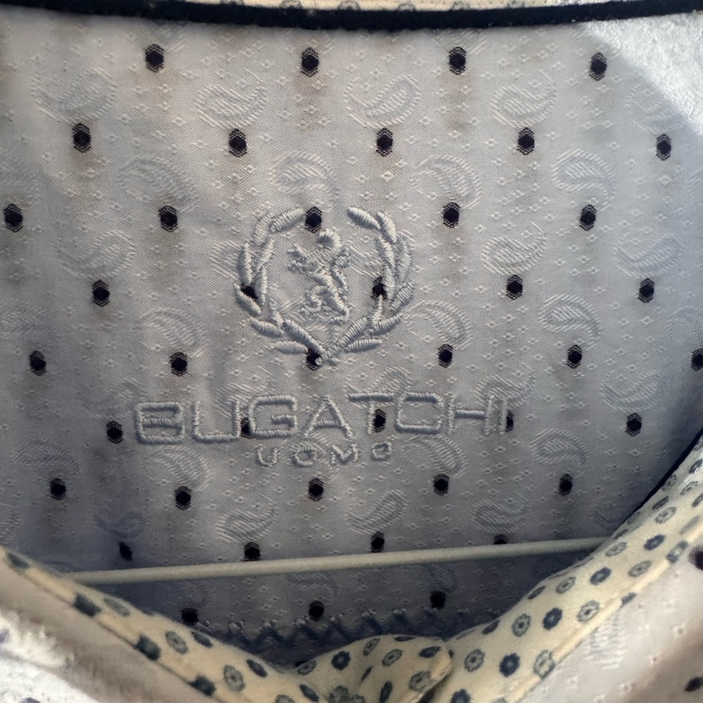 Bugatchi Light Blue Geometric Pattern Shirt - image 5